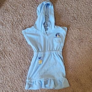 Bluey Hooded Terry Swim Coverup Beach Pool Hooded Cartoon Size 4T 4 Girl Toddler